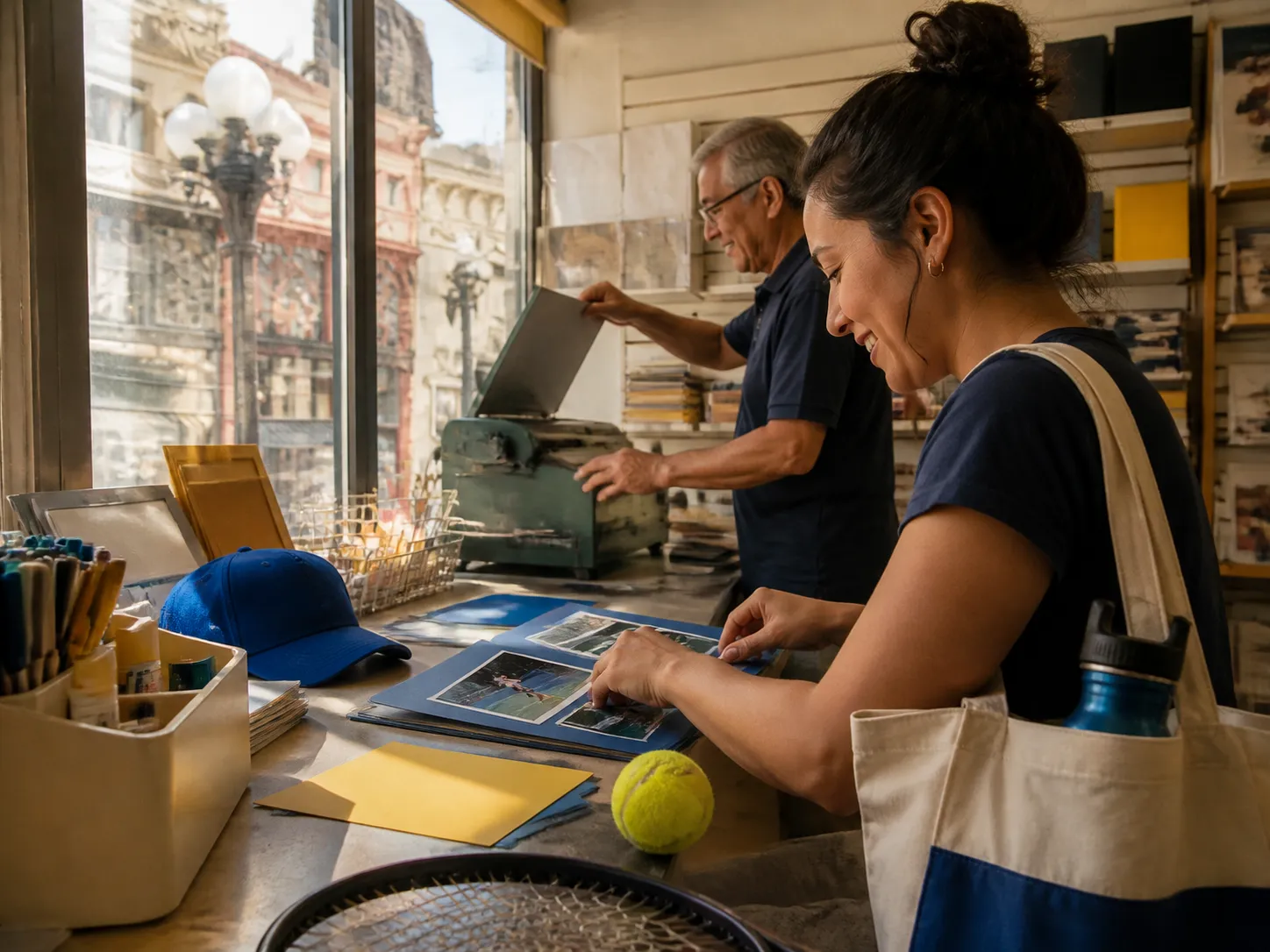 A bright Queens local-life scene connected to Athletics vs Reds Fans Photo Printing Near US Open Flushing.