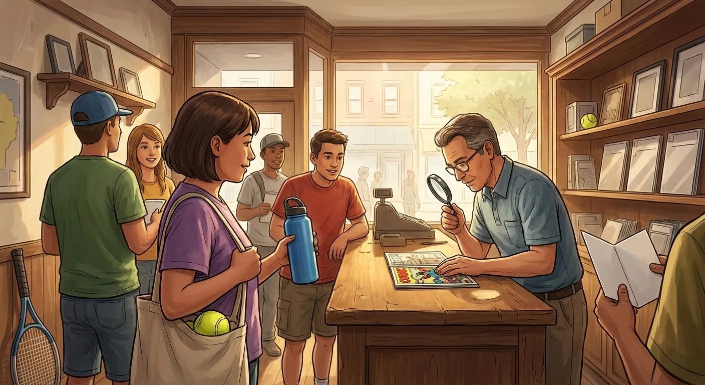 A bright Queens local-life scene connected to The Hood Marvel Comic Grading Services Near US Open.
