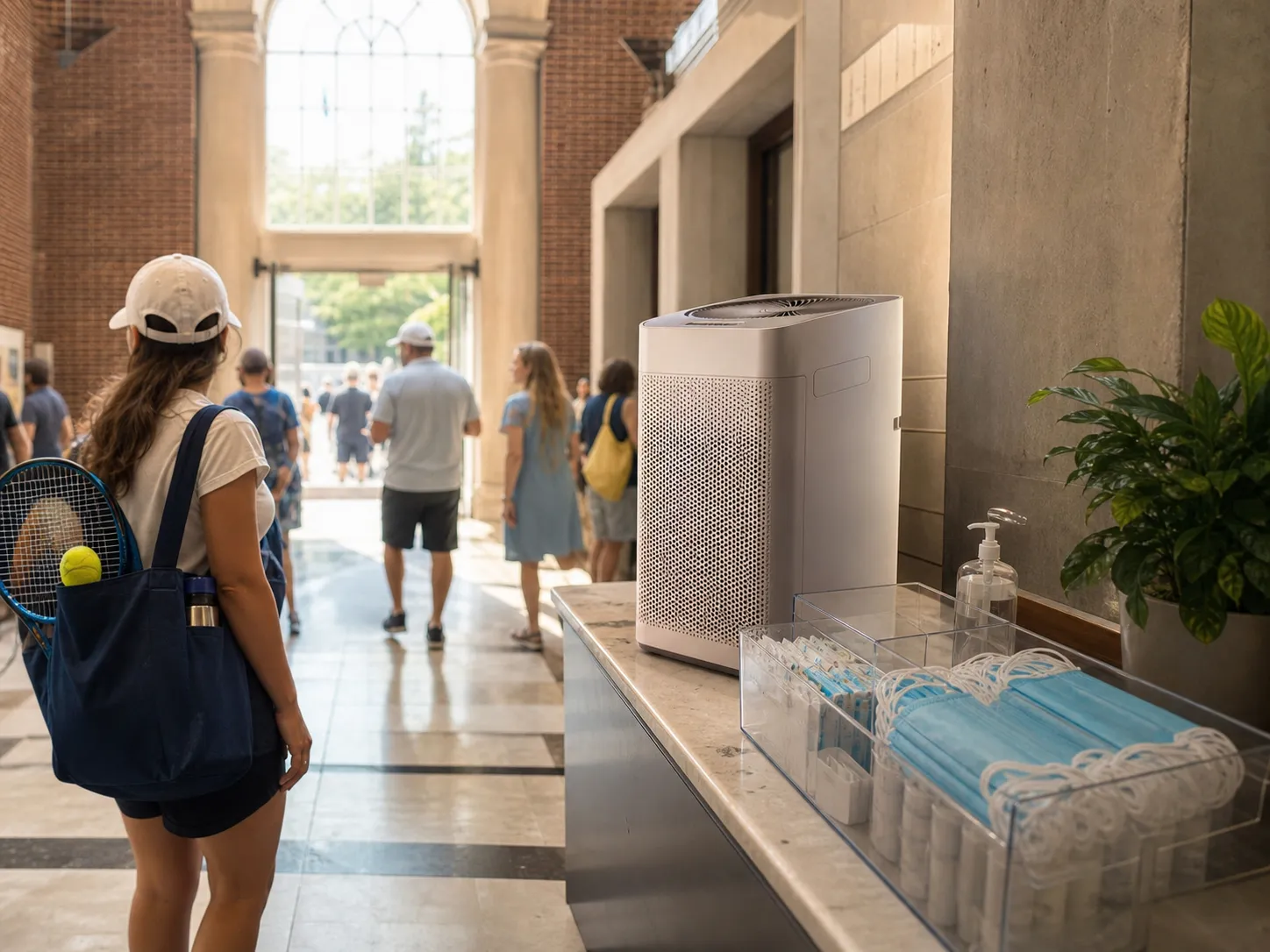A bright Queens local-life scene connected to Phoenix Arizona Dust Storm Lessons Air Purifier Rentals US Open.