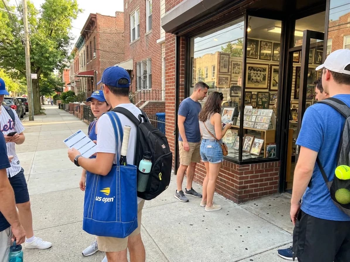A bright Queens local-life scene connected to Reid Detmers Angels Fans: NYC Baseball Card Shops US Open.