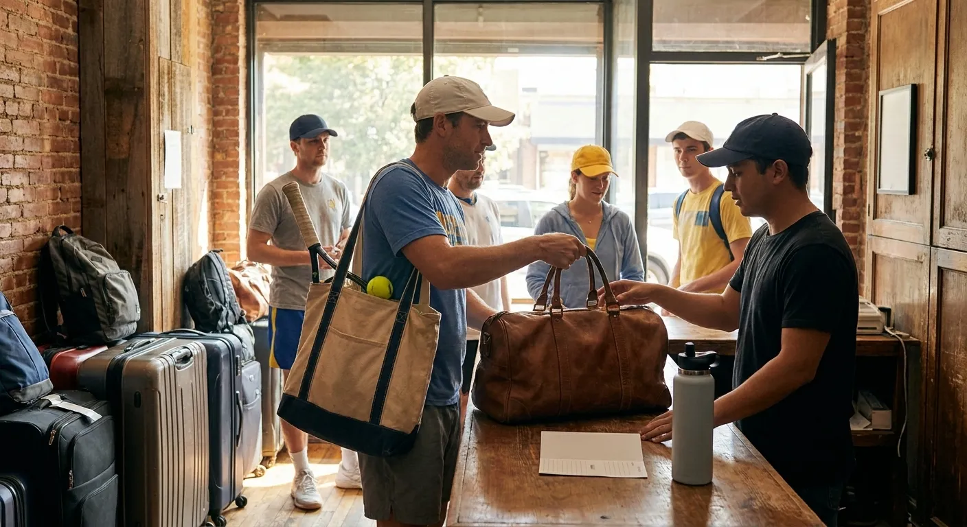 A bright Queens local-life scene connected to William Lawrence Michigan Visitors Luggage Storage US Open Queens.