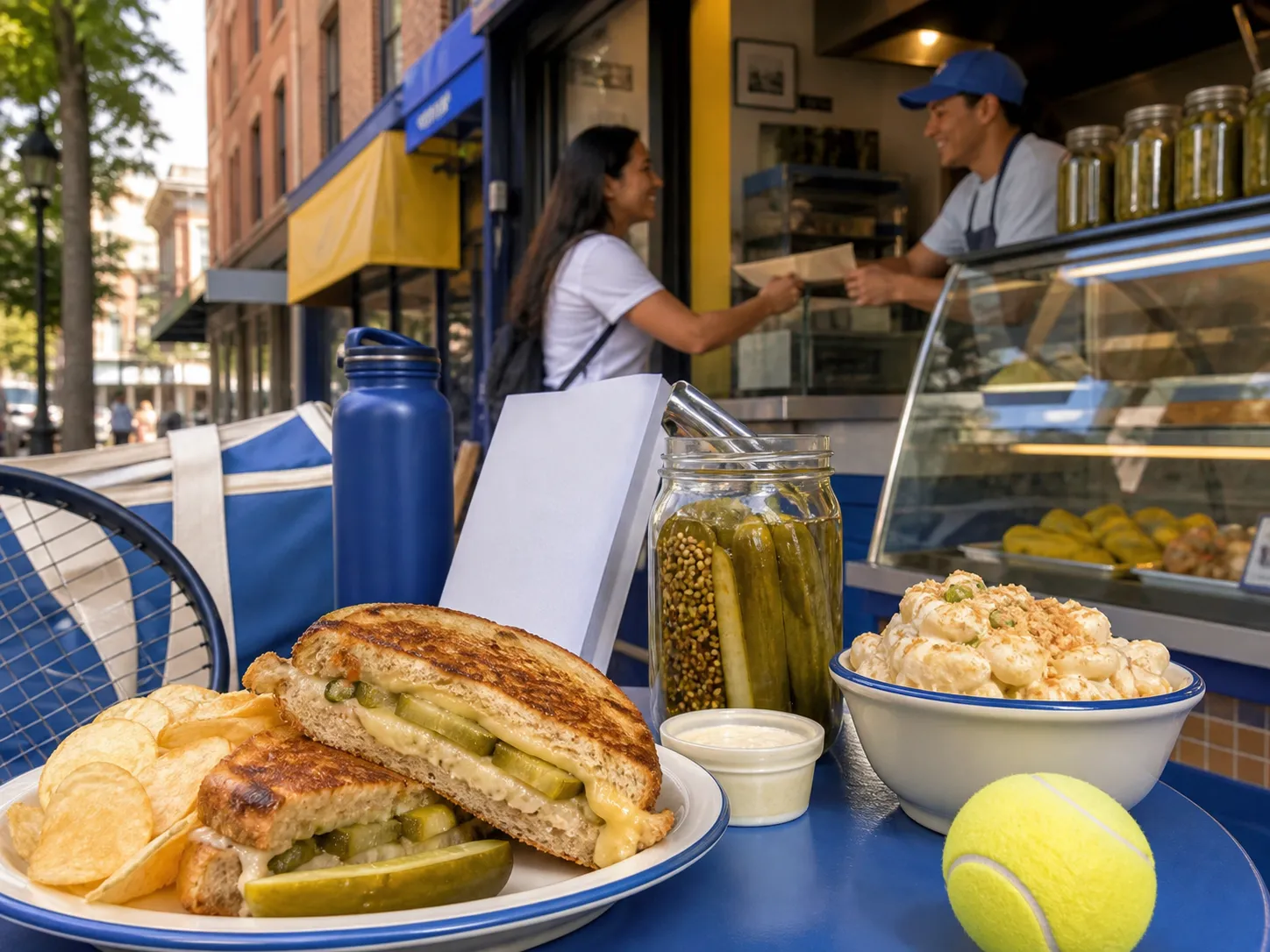 Bright New York local-life cover for Culver's Fried Pickle Pub Burger Style Diners Near US Open.