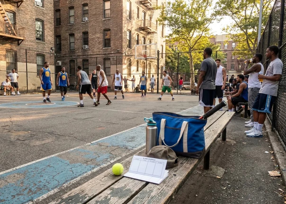 Bright New York local-life cover for Stephen Curry Warriors Fans: NYC Basketball Courts Near US Open Venue.