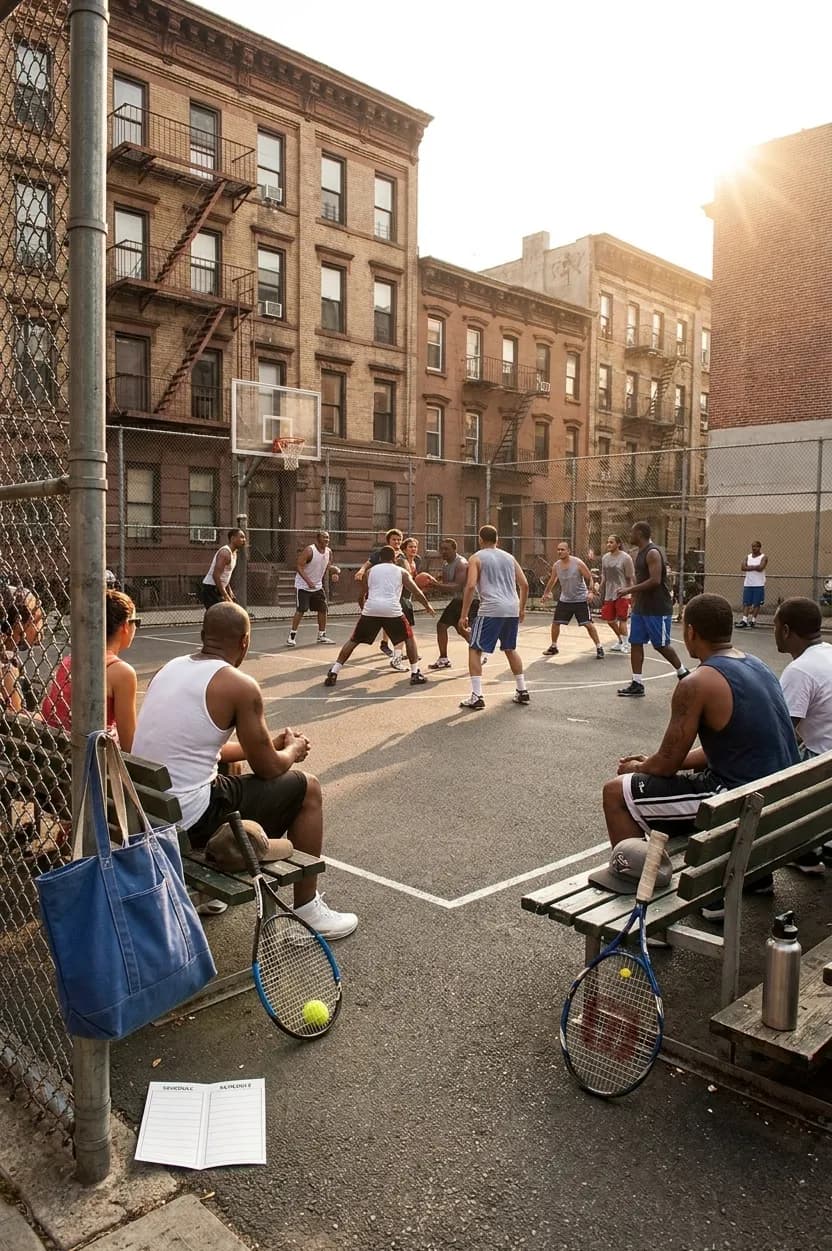 A bright Queens local-life scene connected to Stephen Curry Warriors Fans: NYC Basketball Courts Near US Open Venue.