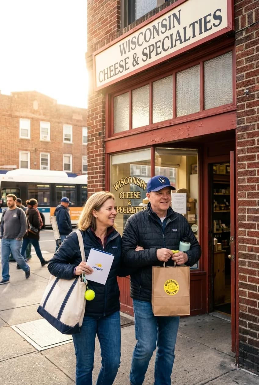A bright Queens local-life scene connected to Brewers vs Angels Game Day: NYC Cheese Shops Near Open.