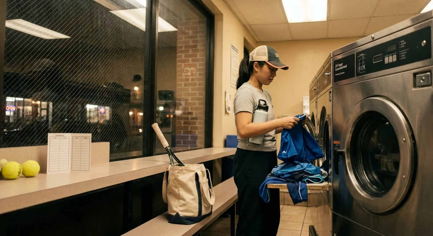 A bright Queens local-life scene connected to Javier Assad Cubs Fans Laundromat Routes Near US Open.