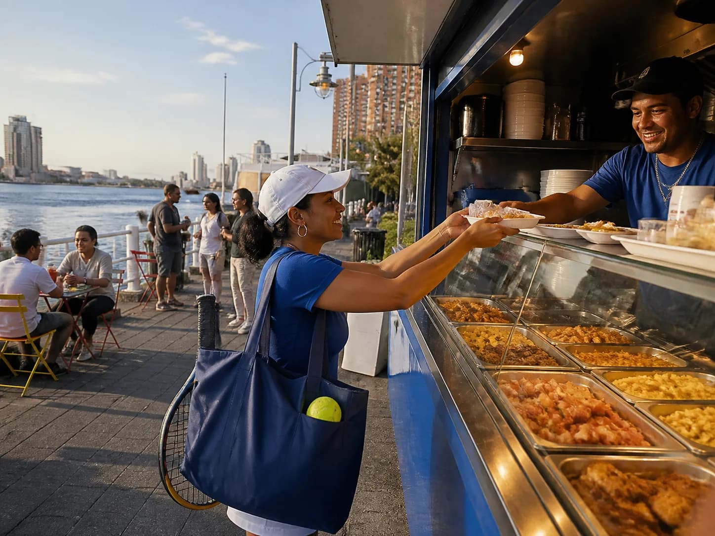 Bright New York local-life cover for Julio Rodríguez Mariners Fans Dominican Food Near US Open Queens.