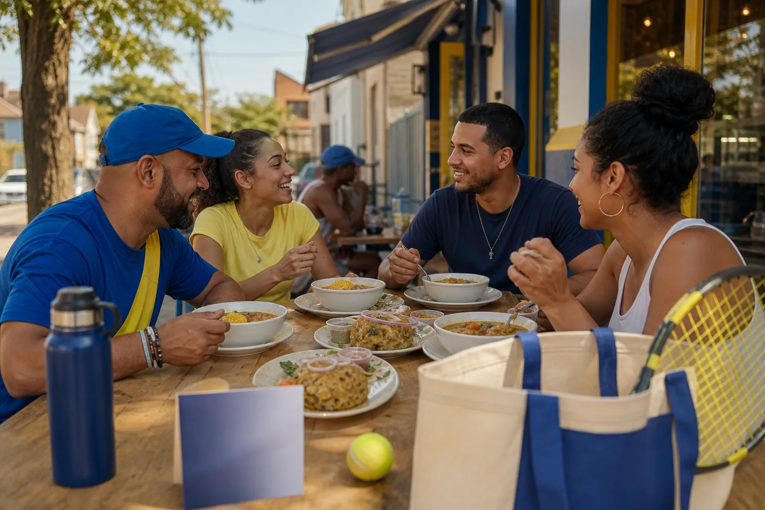 A bright Queens local-life scene connected to Julio Rodríguez Mariners Fans Dominican Food Near US Open Queens.