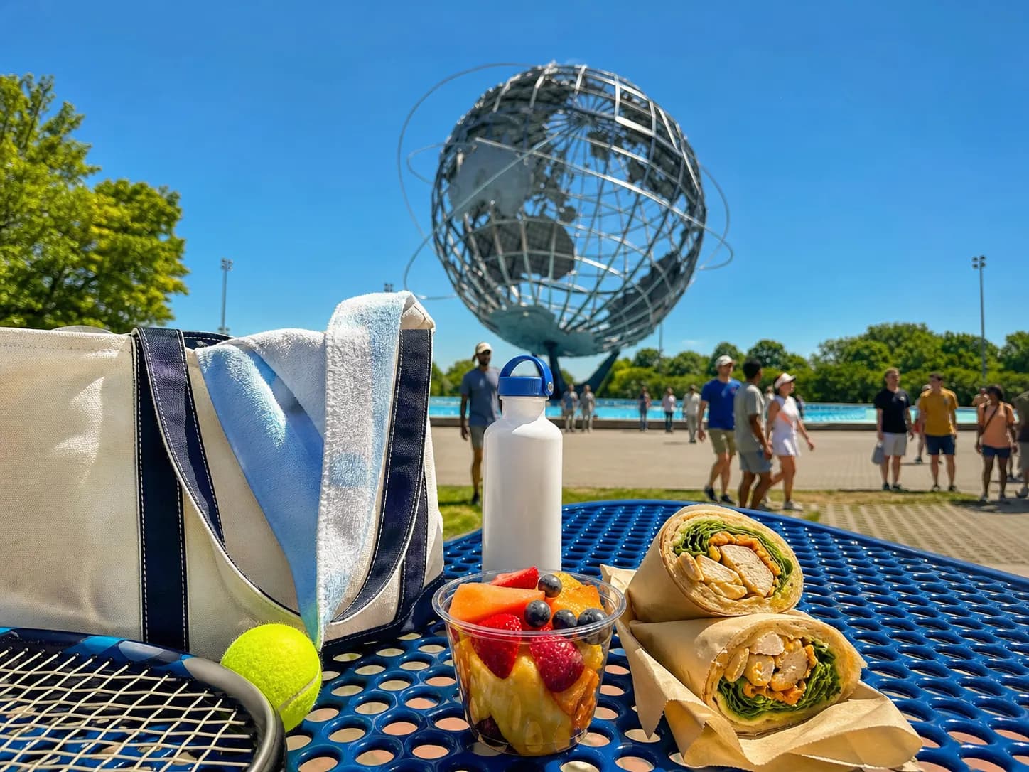 Bright Queens local-life detail for 7 Brew App Map For US Open 2026 Stadium Snack Plan Heat Wave.