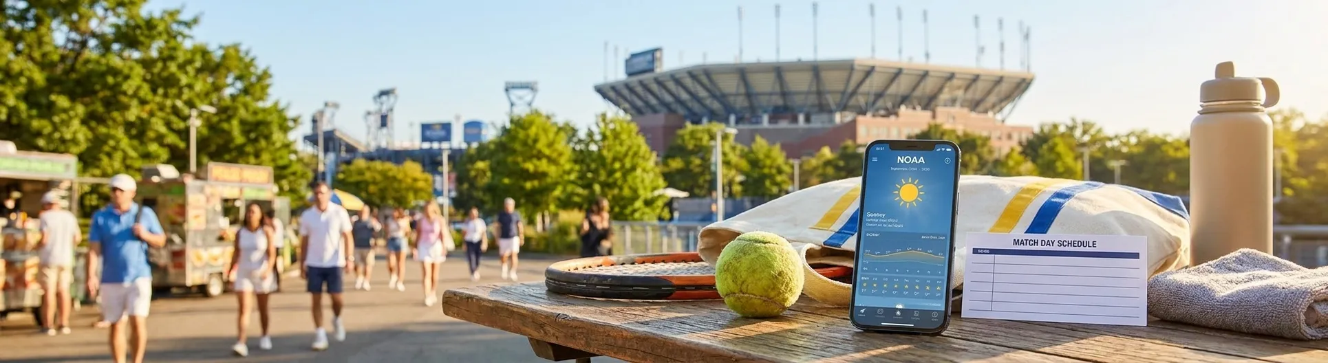Bright Queens local-life detail for NOAA Weather Apps To Track During US Open 2026.