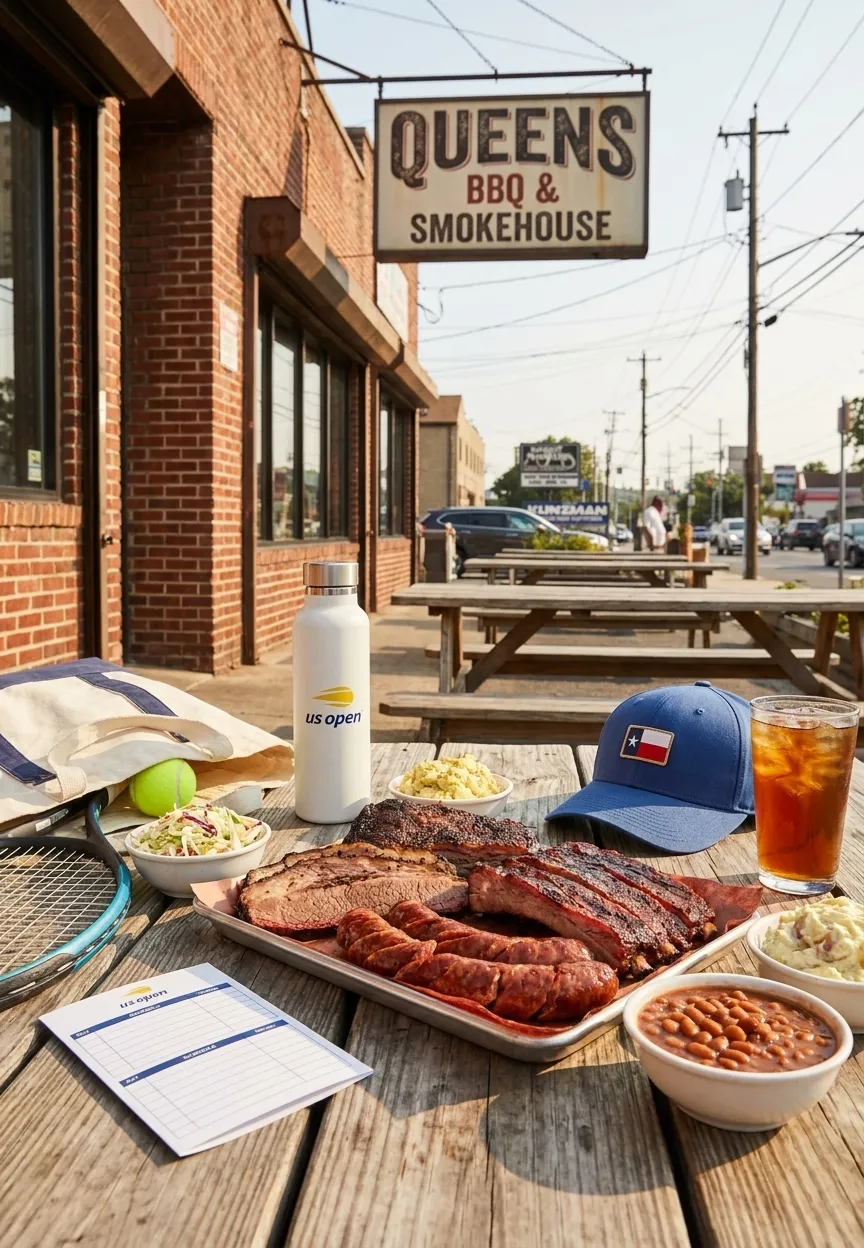 Bright New York local-life cover for Kay Granger Texas Visitors: NYC BBQ Restaurants Near US Open.