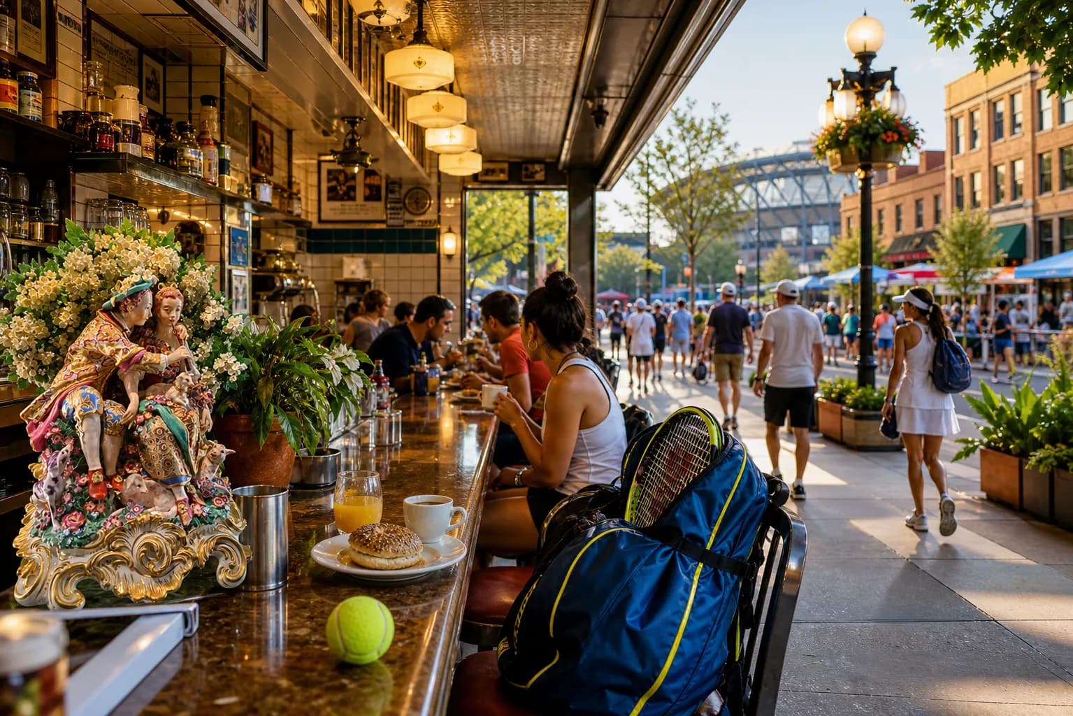 Bright New York local-life cover for Birthright Citizenship Near US Open 2026: Queens Breakfast Counters Before Day Sessions.