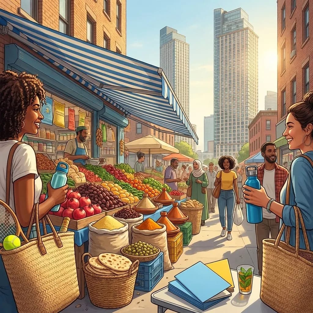 A bright Queens local-life scene connected to Ceuta Spanish Moroccan Markets Near 2026 US Open Flushing.
