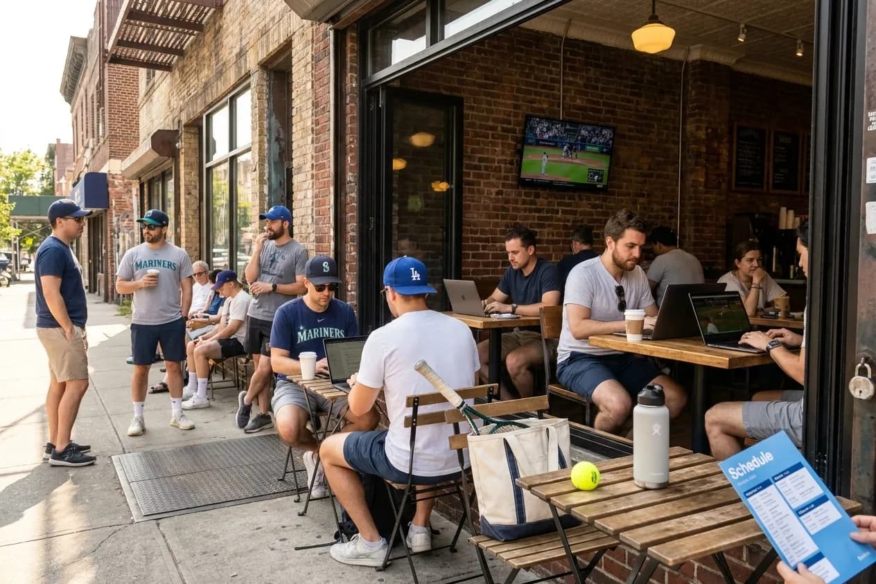 A bright Queens local-life scene connected to Mariners vs Dodgers Streaming: Queens Coffee Shops During US Open.