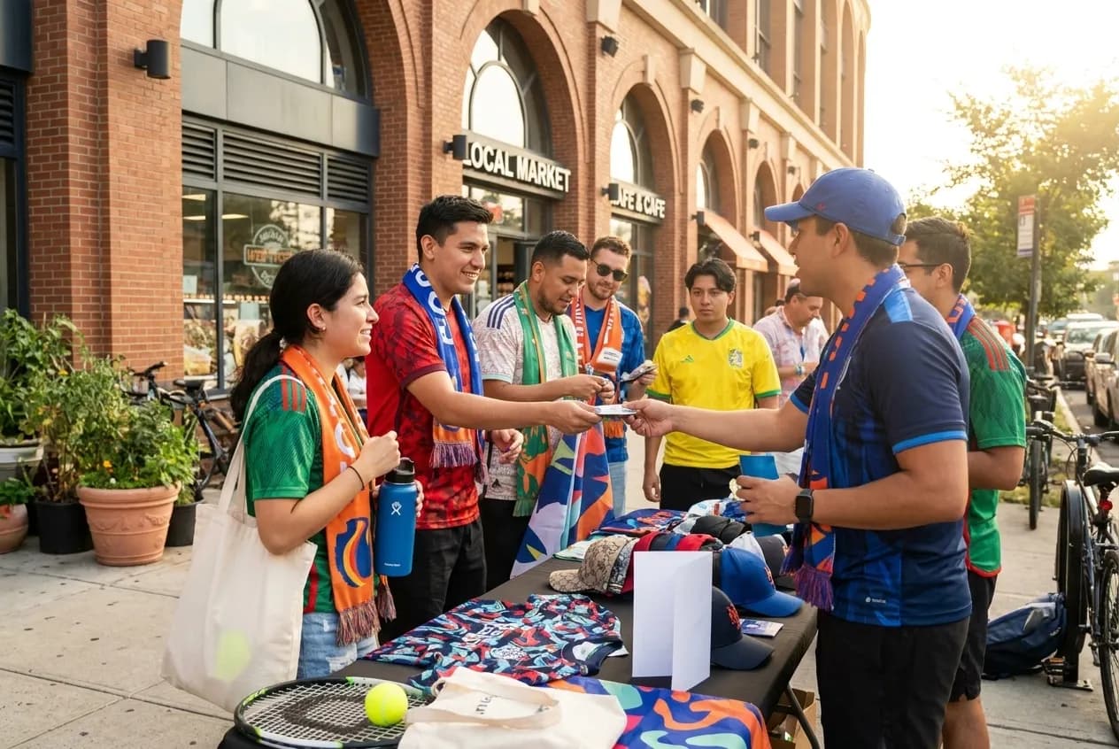 A bright Queens local-life scene connected to Cincinnati vs Pachuca Soccer Jersey Swaps Near US Open.