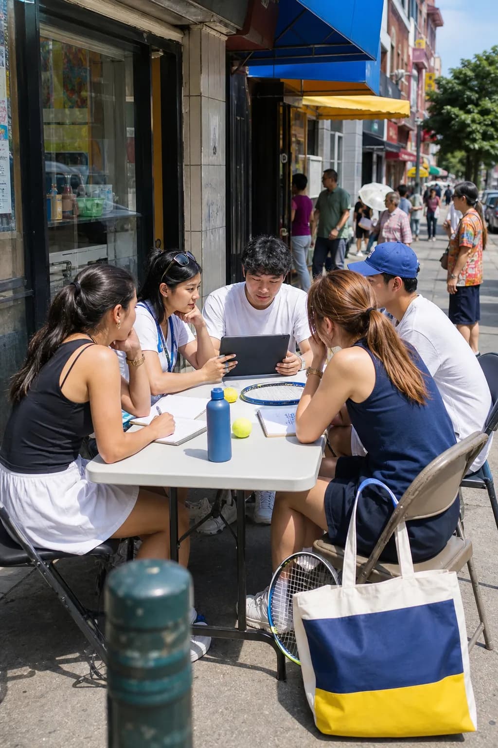 A bright Queens local-life scene connected to Amir Hassan News Style Journalism Workshops Near US Open Queens.