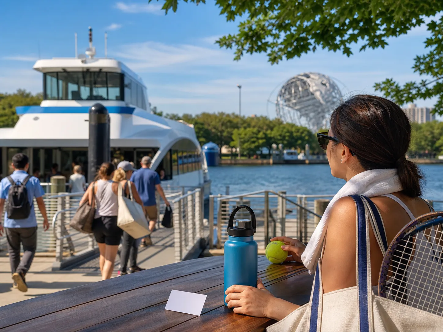Bright Queens local-life detail for Derecho Storm Map For US Open 2026 Ferry Detour Courtside.