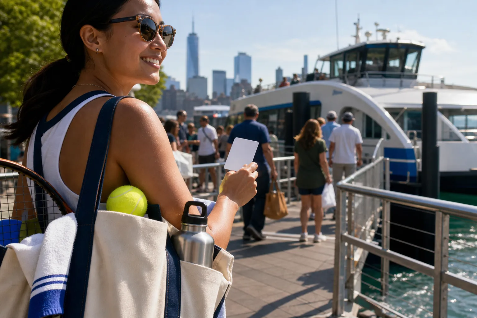 Bright realistic US Open 2026 local-life cover for Derecho Storm Map For US Open 2026 Ferry Detour Courtside.