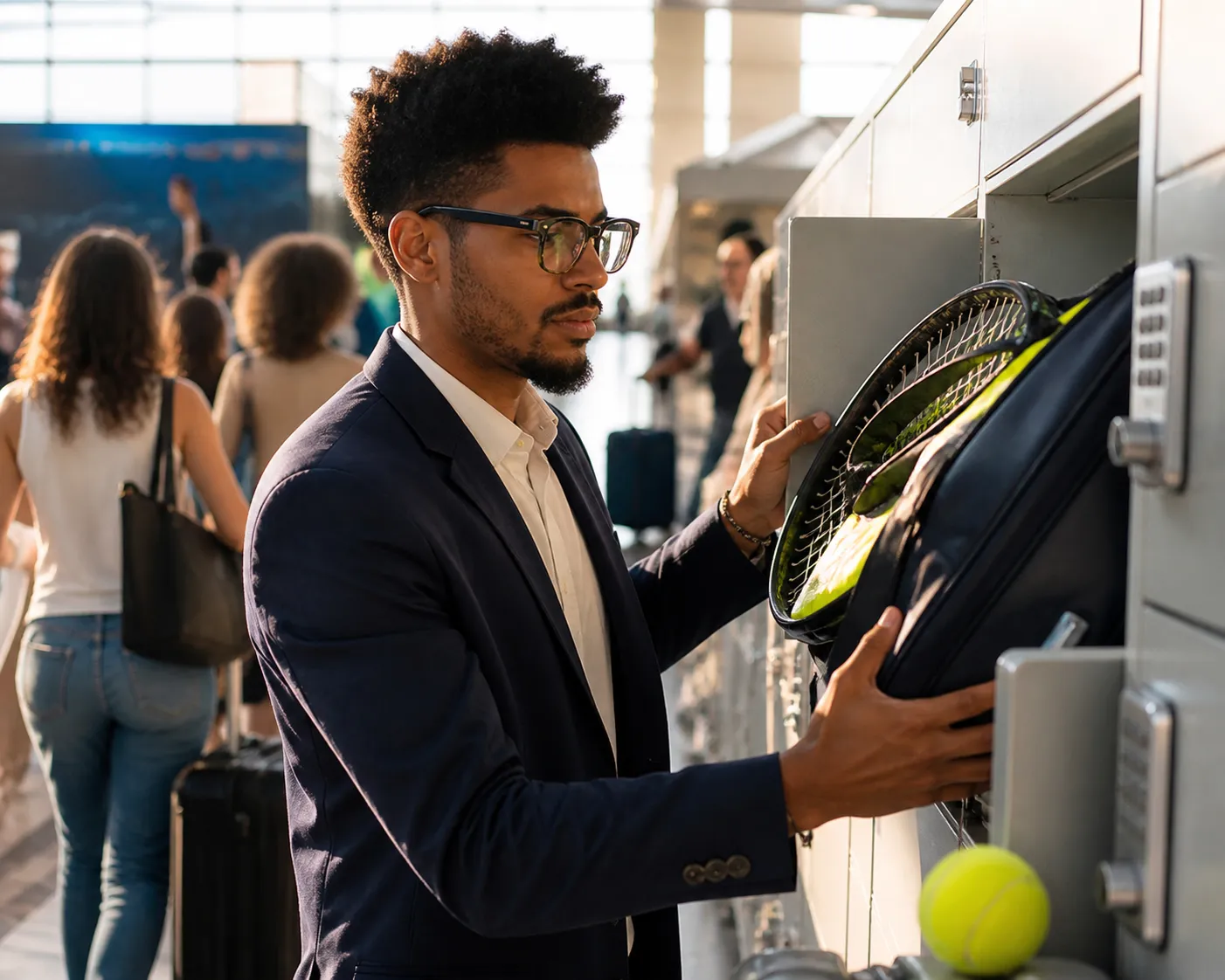 A bright Queens local-life scene connected to Braves Near US Open 2026: Airport Luggage Lockers For Evening Ticket Holders.