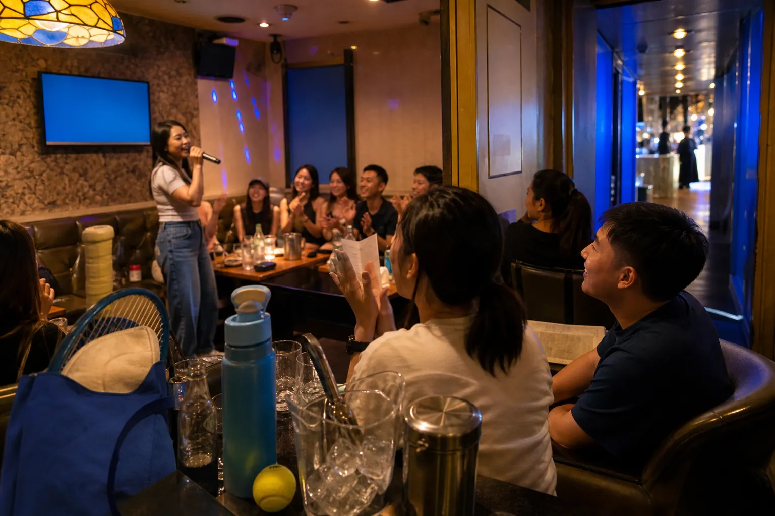 A bright Queens local-life scene connected to Olivia Rodrigo Fans Karaoke Rooms Near Queens US Open Venue.