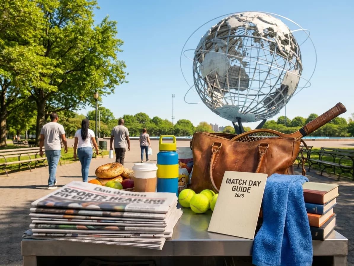 Bright realistic US Open 2026 local-life cover for Alaska Airlines Miami Delay Playbook For US Open 2026.