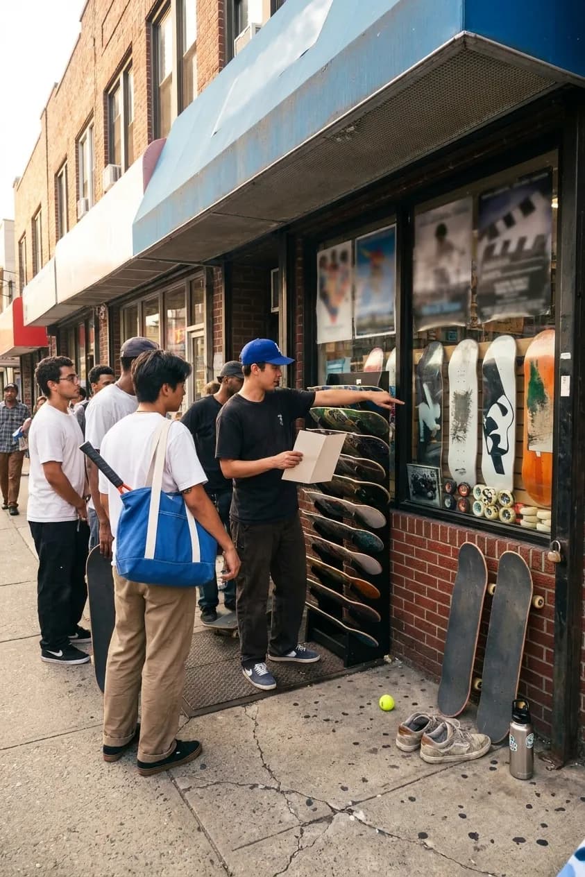 A bright Queens local-life scene connected to Jonah Hill Skateboard Shops Near 2026 US Open Queens.