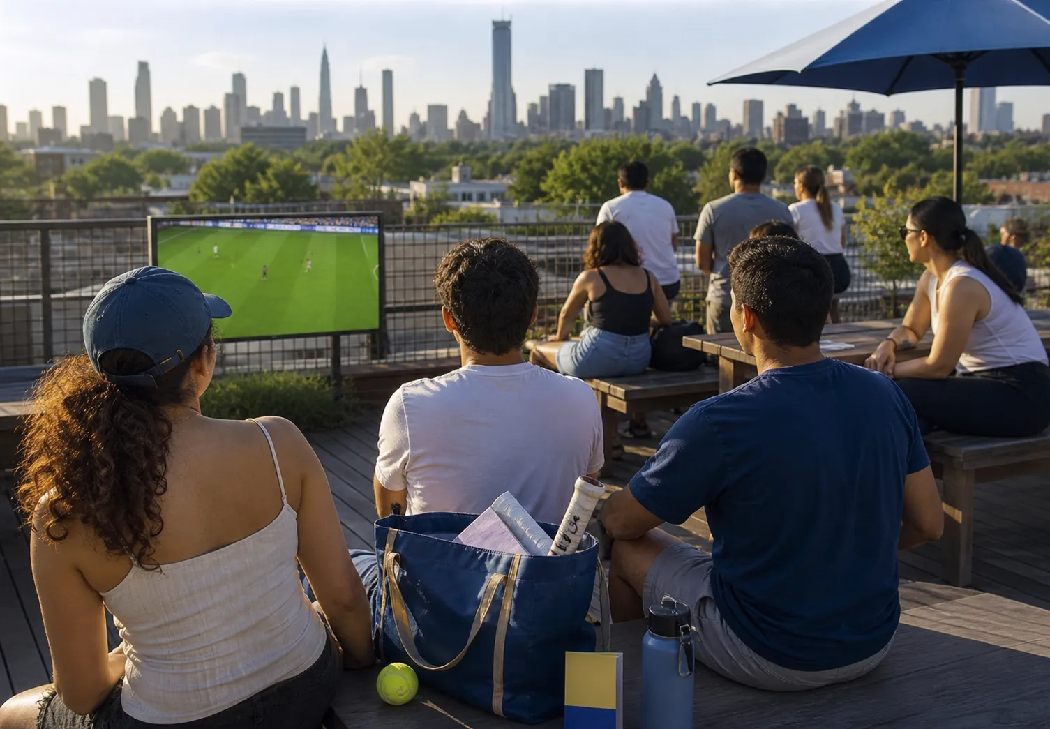 A bright Queens local-life scene connected to Denis Bouanga Soccer Fans Observation Decks Near US Open Flushing.