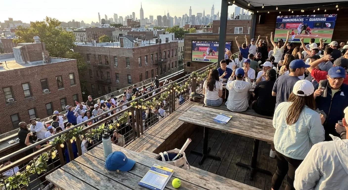 A bright Queens local-life scene connected to Diamondbacks vs Guardians Fans: NYC Rooftop Bars During 2026 Open.