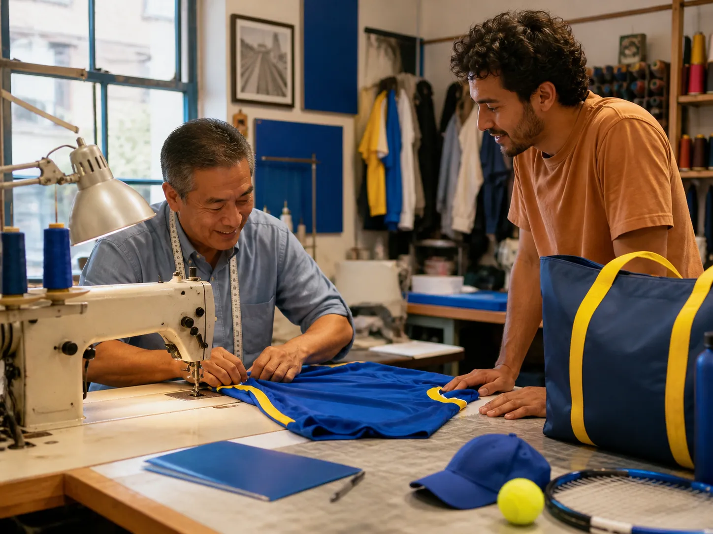 A bright Queens local-life scene connected to PSG Soccer Jersey Tailoring Services Near Queens US Open.