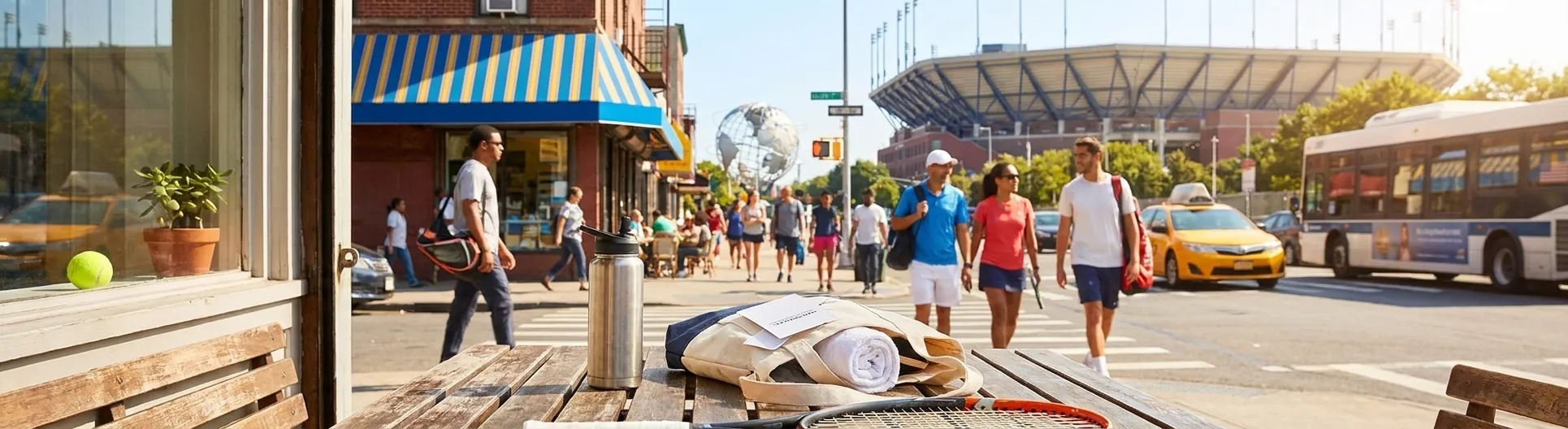 Bright Queens local-life detail for Passenger Threats Travel Safety Checklist For US Open 2026.