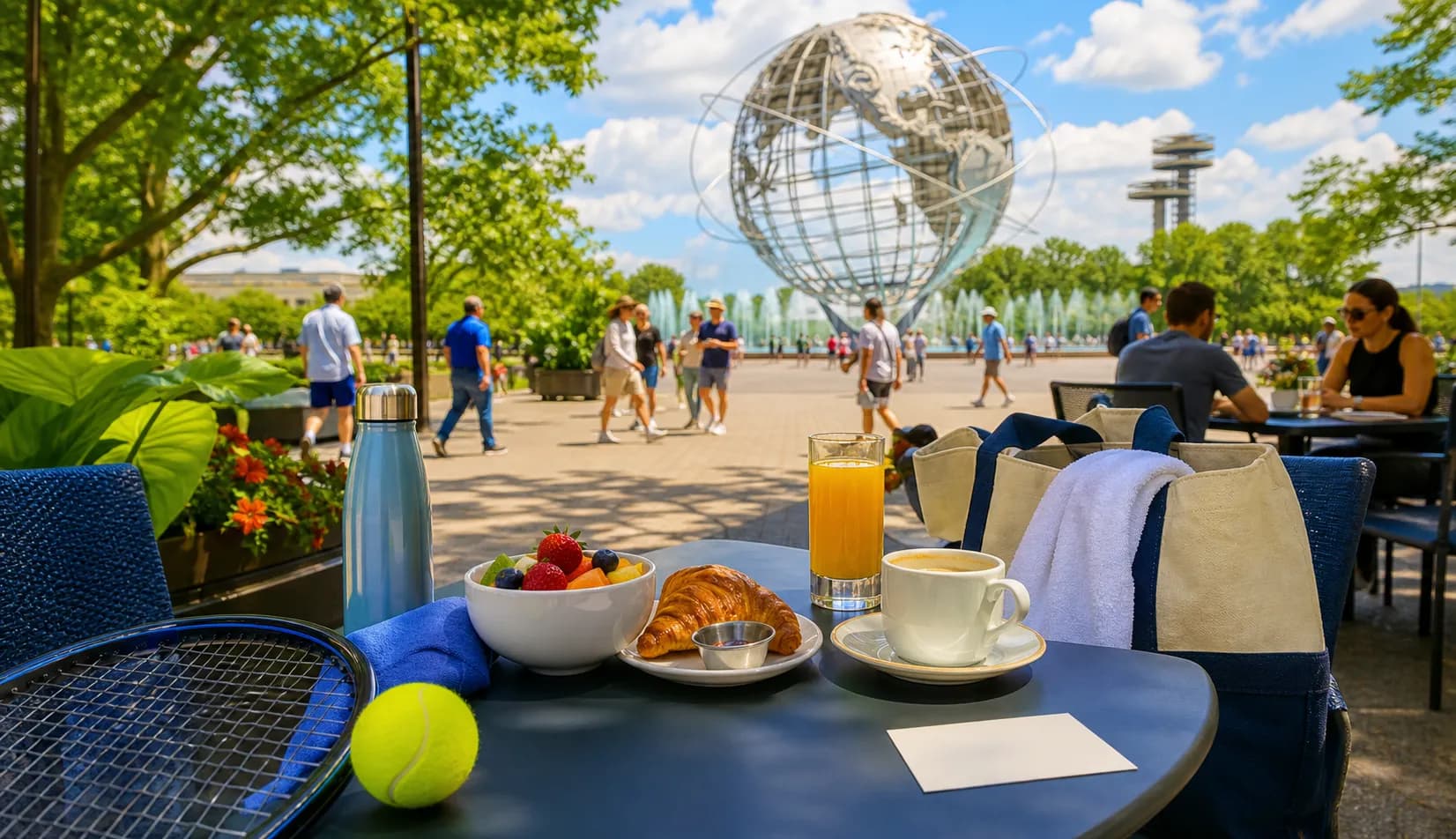 Bright Queens local-life detail for Severe Thunderstorm Warning Stops During US Open 2026 Brunch Stop Flushing Meadows.