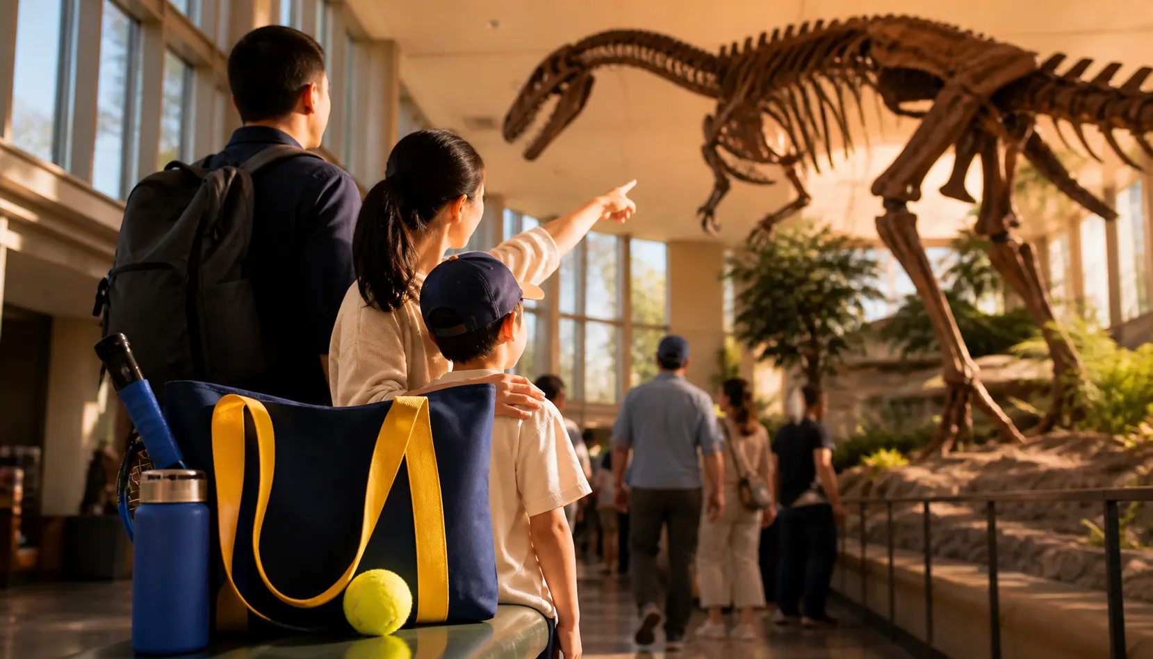 A bright Queens local-life scene connected to Danube Woolly Mammoth Bones Inspire Natural History Walks Near US Open.