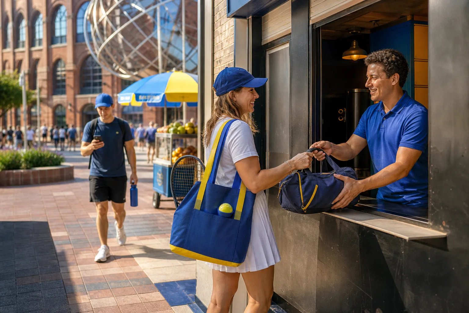 Bright New York local-life cover for Dodgers Cubs Fans Luggage Drop Services Near Queens US Open.