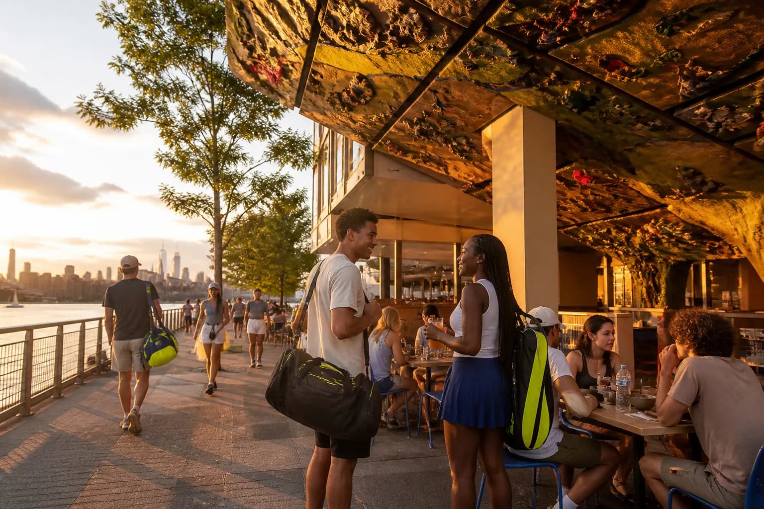 A bright Queens local-life scene connected to Jason Arday Near US Open 2026: Waterfront Sunset Detours Before Tennis.