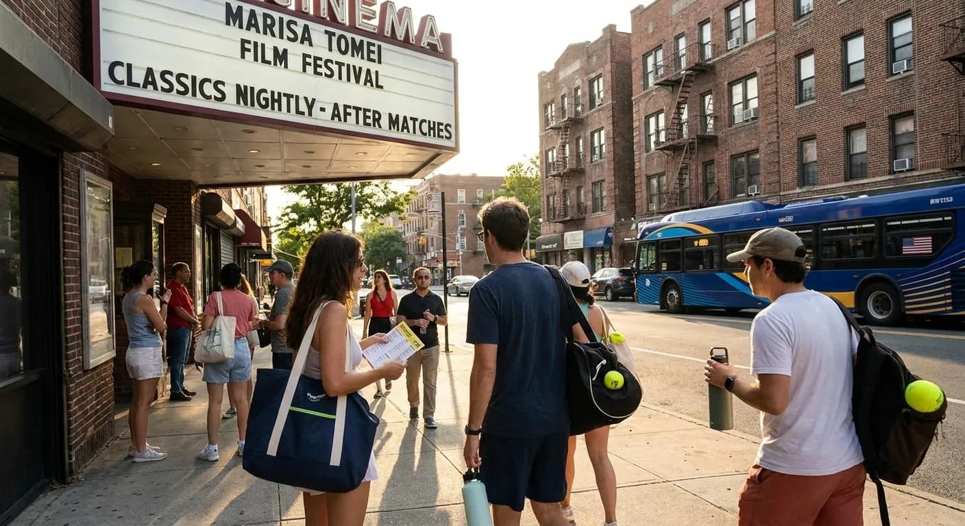 Bright New York local-life cover for Marisa Tomei Film Festival: NYC Independent Cinemas During US Open.