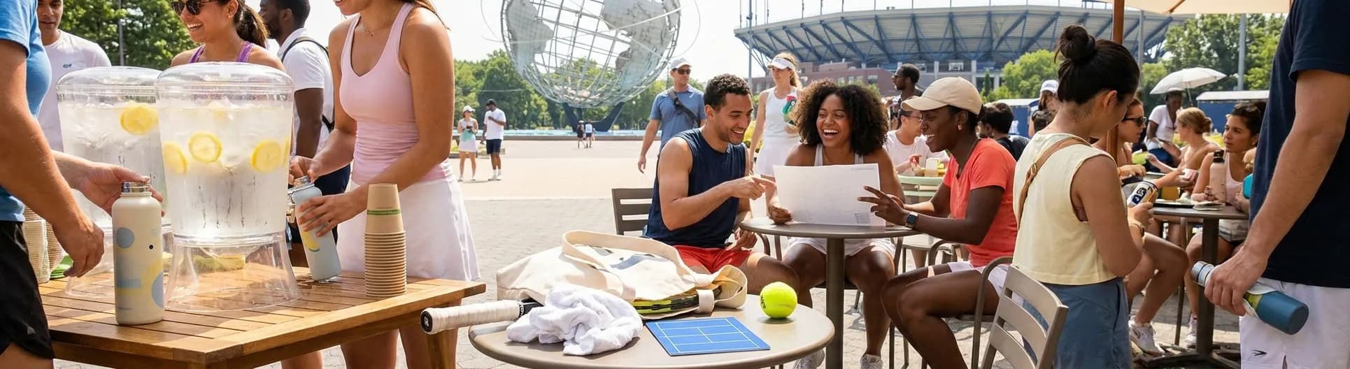 Bright Queens local-life detail for NYC Heat Advisory Water Stops Around US Open 2026.