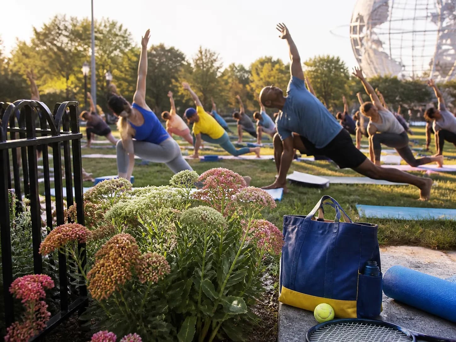 A bright Queens local-life scene connected to Tigres Real Salt Lake Soccer Fans Sunrise Yoga Near US Open.