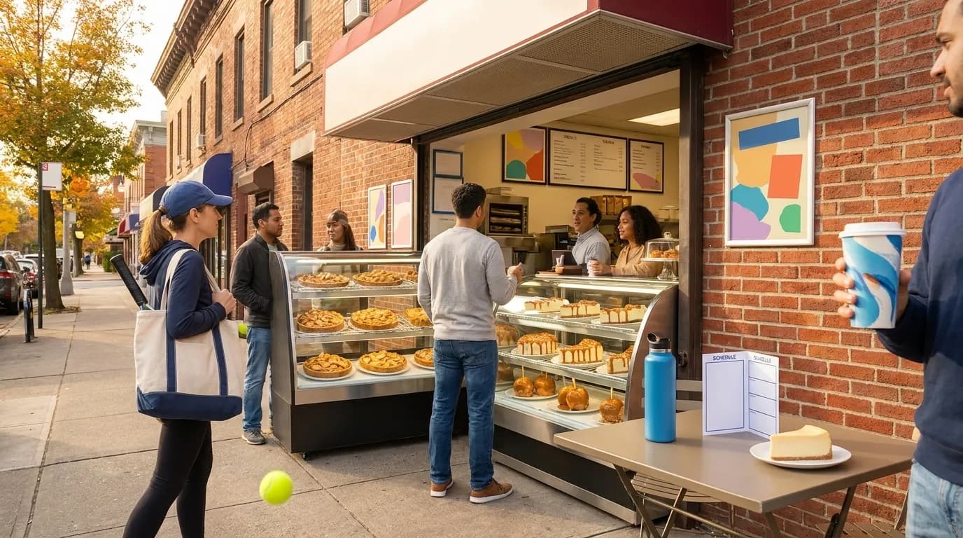 Bright New York local-life cover for DQ Caramel Apple Cheesecake Blizzard Alternatives Near US Open.