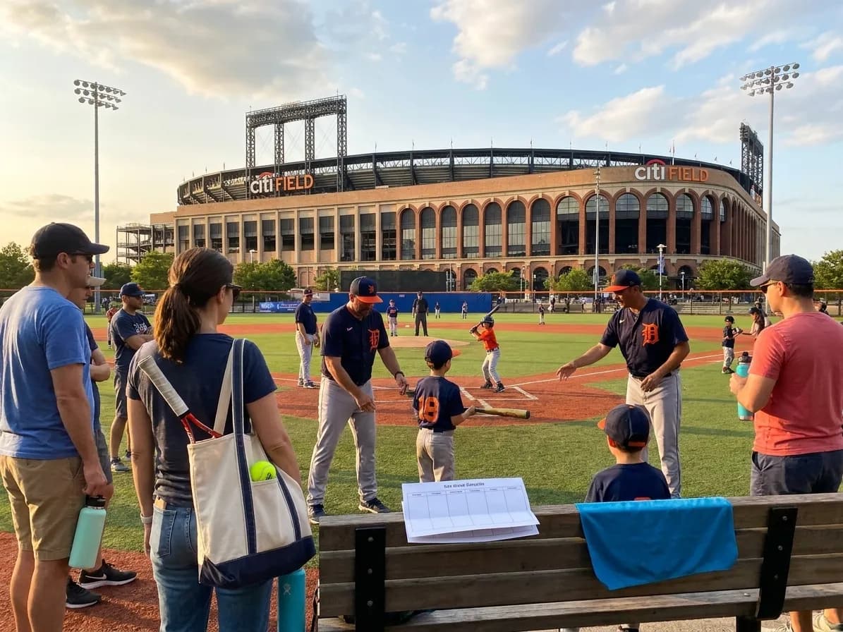 A bright Queens local-life scene connected to Max Clark Tigers Prospect: Queens Youth Baseball Clinics US Open.