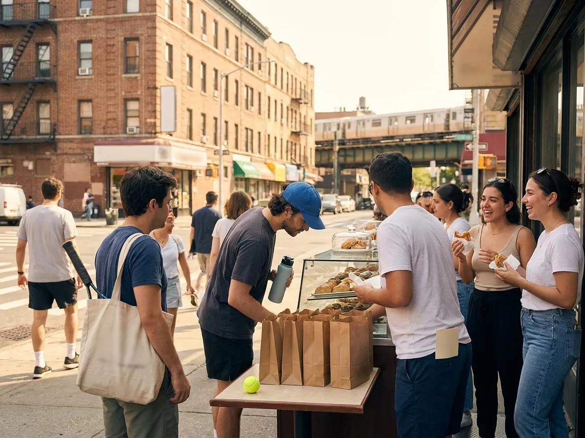 A bright Queens local-life scene connected to Millonarios Pasto Colombian Bakeries Near 2026 US Open Queens.