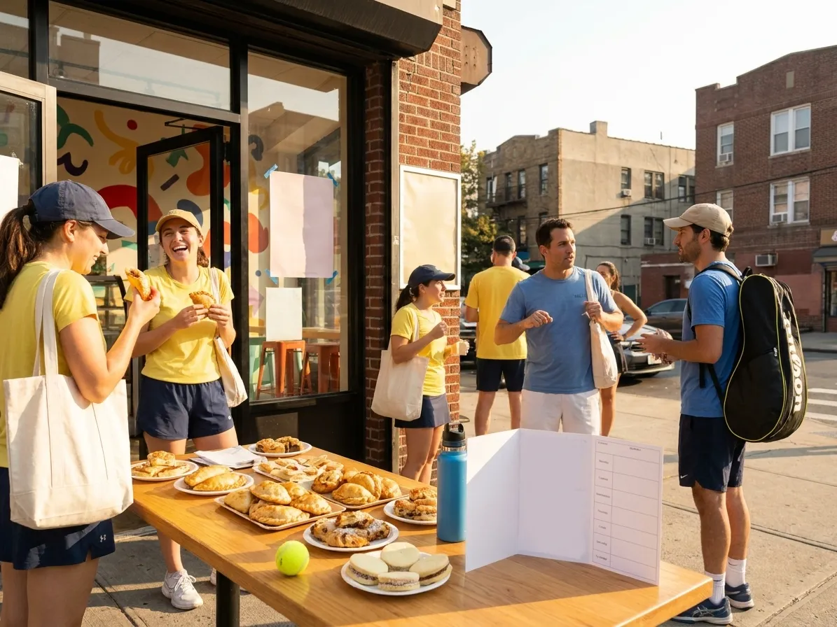 A bright Queens local-life scene connected to Millonarios Pasto Colombian Bakeries Near 2026 US Open Queens.