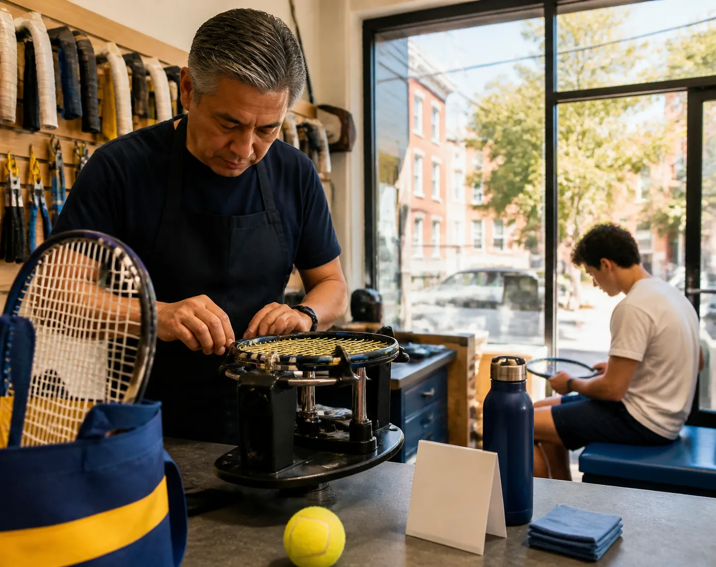 A bright Queens local-life scene connected to Learner Tien Tennis Style Racket Customization Near 2026 US Open.