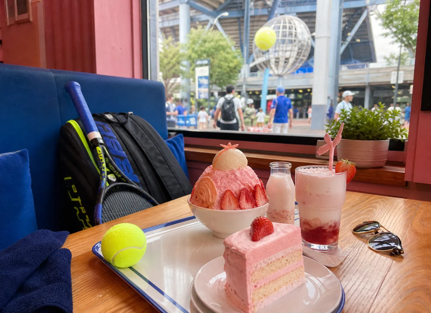 A bright Queens local-life scene connected to Pink Near US Open 2026: Korean Dessert Cafés After Outer-Court Tennis.