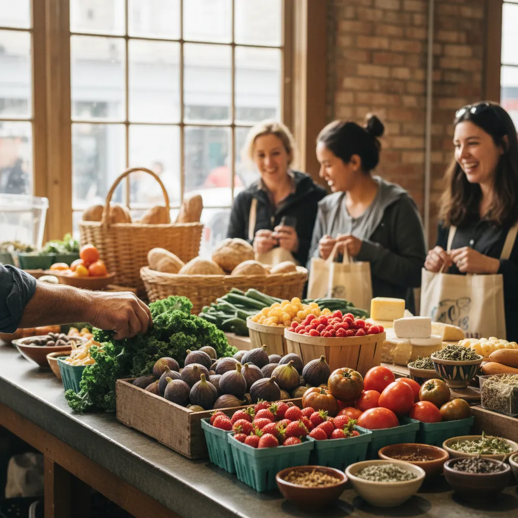 Editorial scene for Best Farmers Markets In SF For Weekend Mornings in SF.
