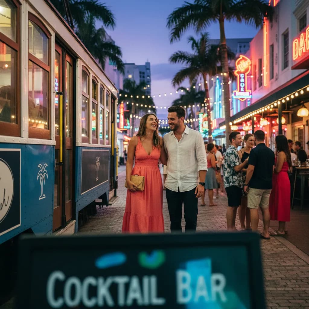 Editorial scene for Best First Date Bars In Miami This Week in Miami.