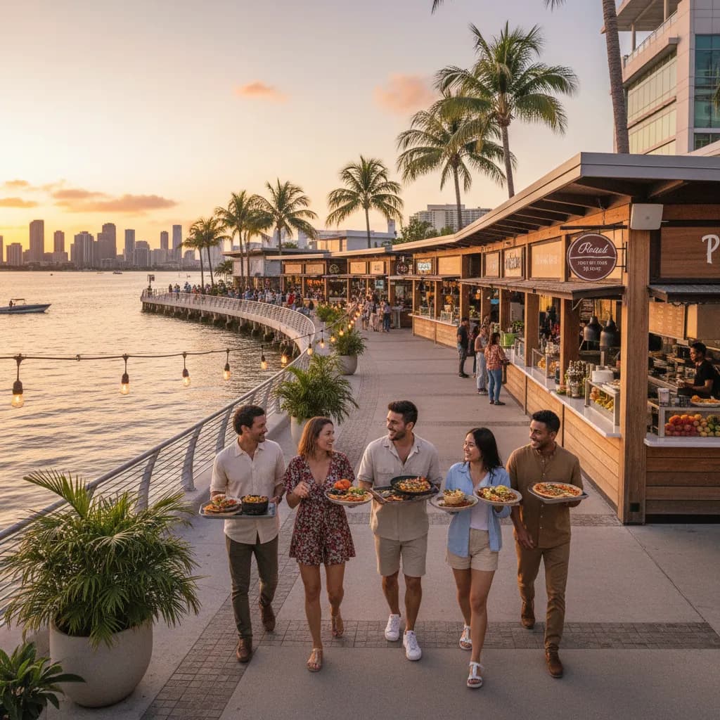 Editorial scene for Best Food Halls In Miami For Easy Group Plans in Miami.