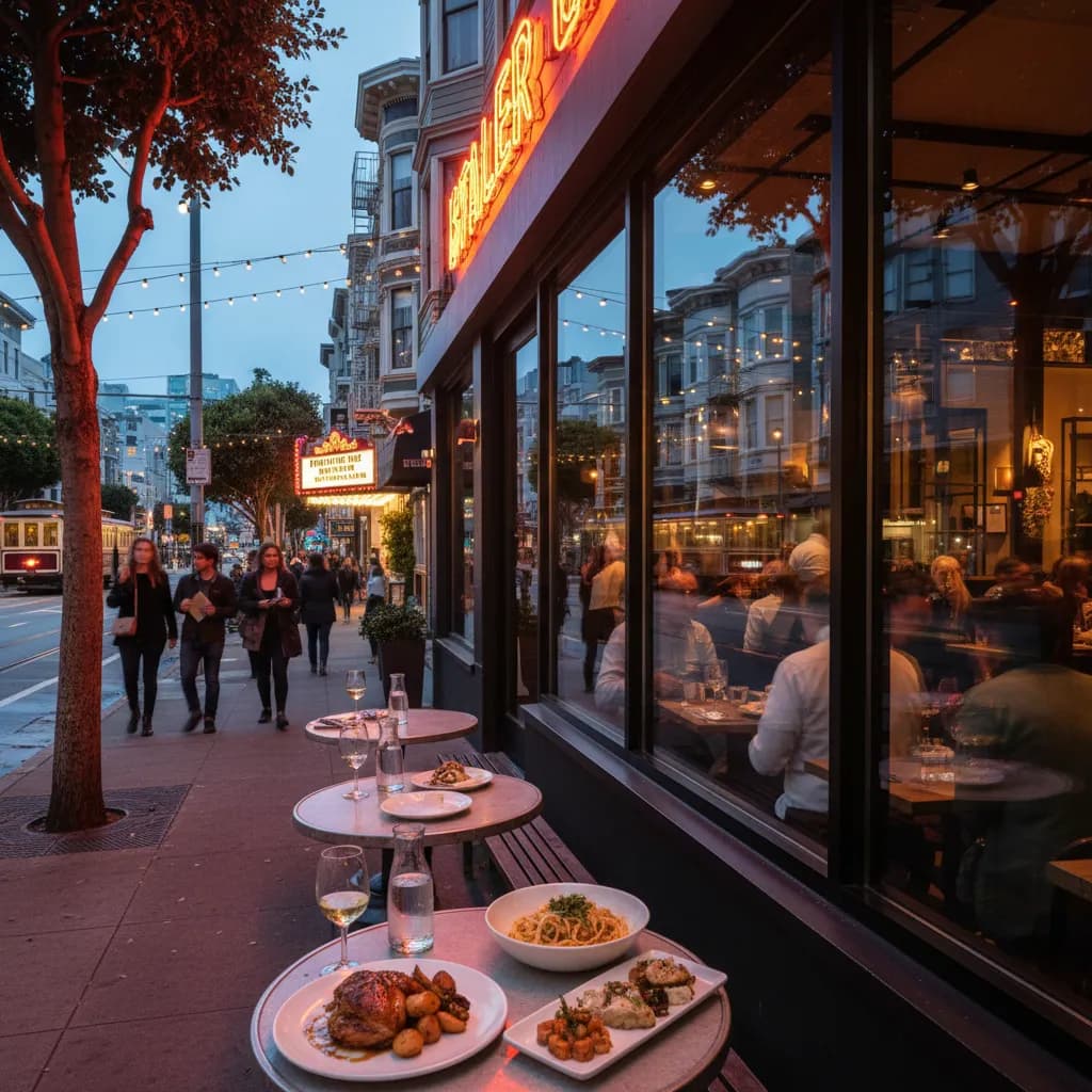 Local route detail for Best Hayes Valley Dinner Plans Before A Show in SF.