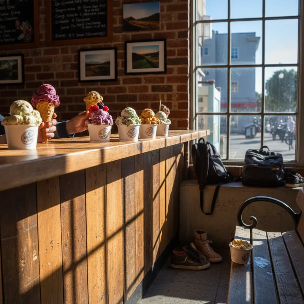 Editorial scene for Best Ice Cream In SF After Park Days in SF.