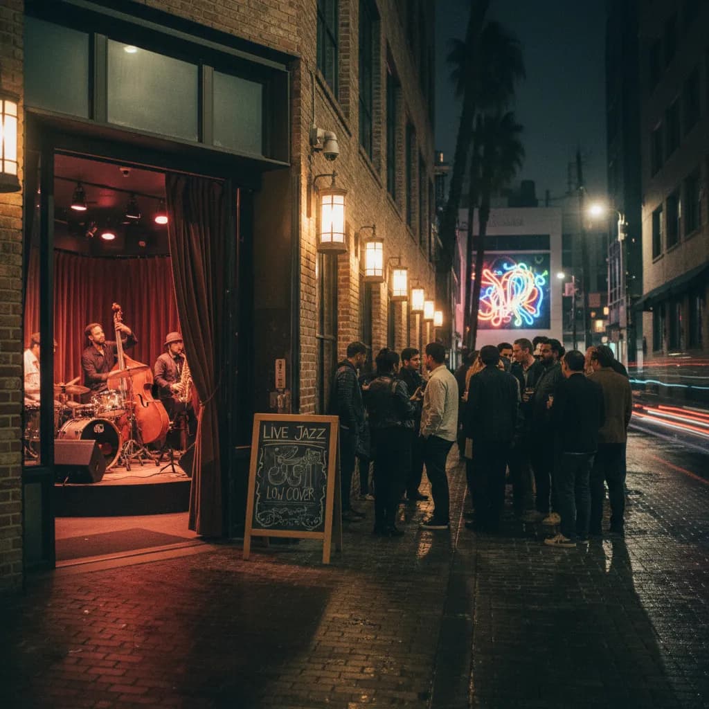 Editorial scene for Best Jazz Bars In LA For Low-Cover Live Music in LA.