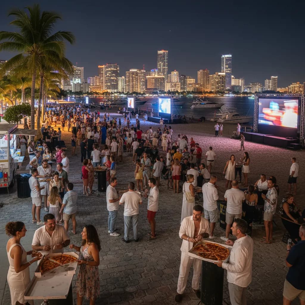 Editorial scene for Best Late-Night Pizza In Miami After A Show in Miami.